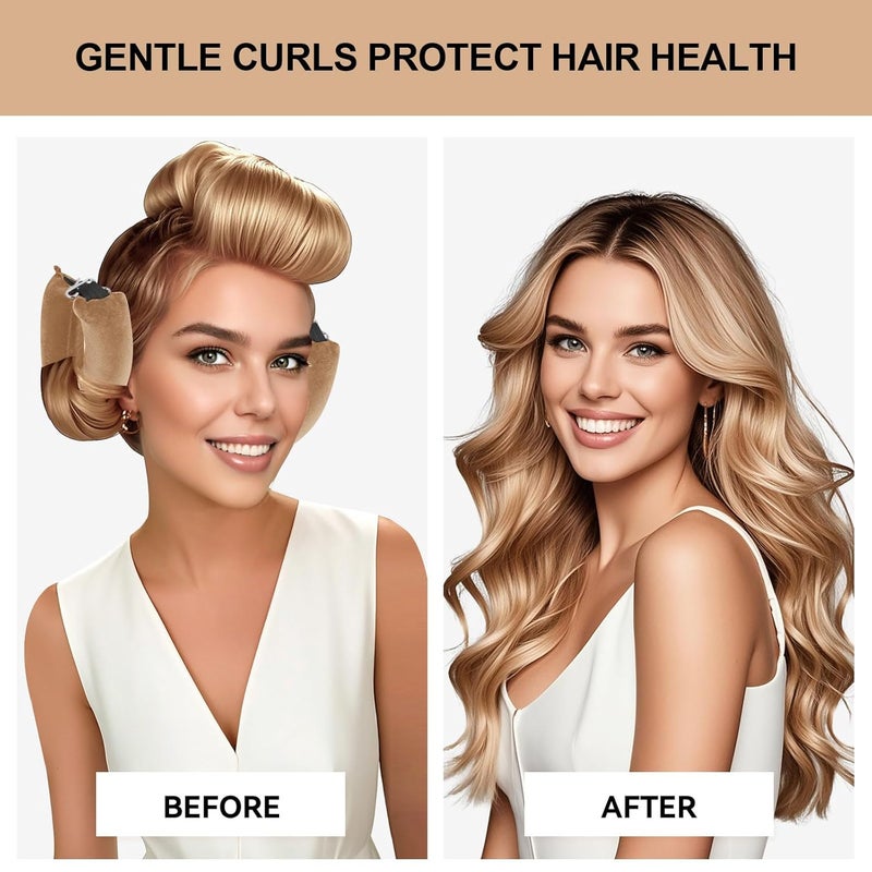 Togayu Heatless Curls Overnight Set - Jumbo Overnight Hair Curlers to Sleep In, Soft Velvet Hair Rollers for Women, No Damage Curls Styling Tools 6pcs - Image 4